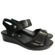 ENVAL SOFT CASUAL SANDAL IN SOFT BLACK GOAT LEATHER