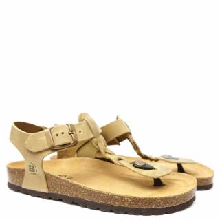BIOLINE THONG SANDAL IN WOVEN OILY LEATHER