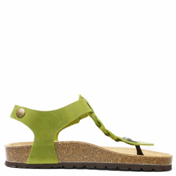 BIOLINE THONG SANDAL IN WOVEN OILY LEATHER - photo 1