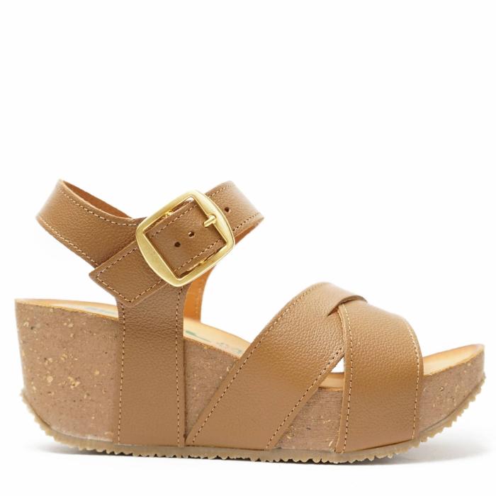 BIONATURA LEATHER SANDAL WITH HIGH WEDGE SOFT FOOTBED - photo 1